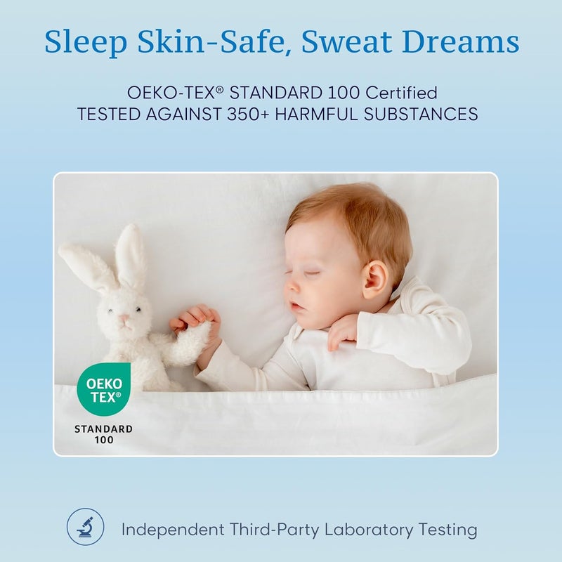 JSD Christmas Toddler Bedding Set, 4 Piece Blue Penguin Snowflakes Bed-in-Bag Comforter Sheet Set, Machine Washable - Image 2